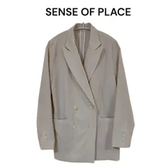 SENSE OF PLACE   センスオブプレイス リネンライク テーラードジャケット　フリーサイズ　アイボリー　オフィスカジュアル アーバンリサーチ