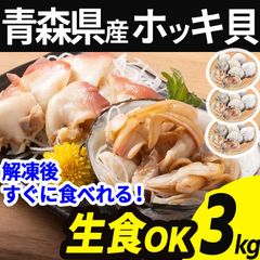 天然 生食用 ホッキ貝 冷凍 3kg 21～27個 片貝 殻付き 青森県産 刺し身 刺身 生 ほっき貝 ほっき 北寄貝 貝柱 海鮮 貝 貝類 魚介 バーベキュー BBQ