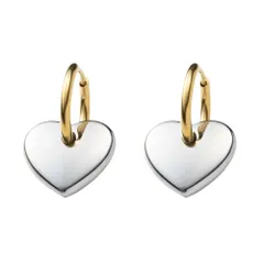 【ミックスシルバー × ピアス】[Cream dot. クリームドット公式] ピアス レディースステンレス製 フープ 金属アレルギー つけっぱなし サージカルステンレス フープ 中折れ キャッチレス 2way ハート メタル 取り外し 大人