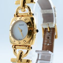 GUCCI 腕時計 6300L レザー ゴールド レディース グッチ - メルカリ