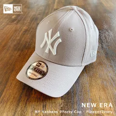 New Era★NY Yankees 9Forty CAP フラックス(亜麻色)×アイボリー