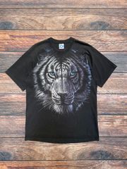 【 1998年 USA製 】LIQUID BLUE　両面プリント　ホワイトタイガー　半袖Tシャツ　黒 ブラック　L