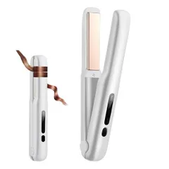コードレスヘアアイロン2WAY18mmプレートカール&ストレートコードレスアイロン140°C~200°C4段階温度設定可能30s急速加熱20分自動電源OFF誤起動防止ロックType-C充電式ヘアアイロン男女兼用ミ…