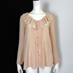 インゲボルグ INGEBORG オーバーブラウス シフォン はしごサテン