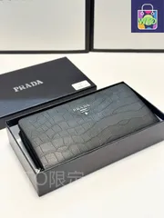 プラダ/財布、クレジットカードスロットに紙幣と手形を収納、両用のパスケース財布、一流の内蔵カードビット外に携帯電話ビットを付属する男性は必須[本日特価|新品未使用品]