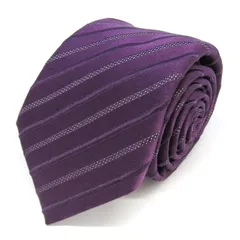 カナーリ ブランド ネクタイ シルク ストライプ柄 伊製生地 PO メンズ パープル CANALI 【中古】のサムネイル
