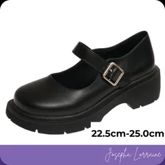 全2色 メリージェーン パンプス 厚底 フォーマル シューズ レディース ブラック 22.5cm - 25.0cm JLS076