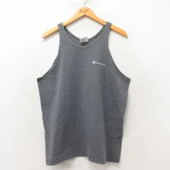 L/古着 チャンピオン Champion ビンテージ タンクトップ メンズ 00s ワンポイントロゴ コットン グレー 25jun07 中古