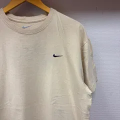 古着 L Tシャツ NIKE ナイキ 刺繍ロゴ クルーネック ベージュ