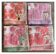 【即納在庫】ディズニーー公式グッズ Wonderful Life shop 海外限定 上海ディズニーランドぬいぐるみ　シェリーメイ ダッフィー＆フレンズ 刺繍ハンドタオル 四枚セット