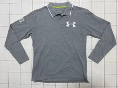 ハ2502-4-3692 アンダーアーマー　UNDER ARMOUR  長袖ポロシャツ　グレー　M