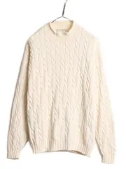 【お得なクーポン配布中!】 90s バナナリパブリック ロールネック コットン ケーブル ニット セーター メンズ L オールド BANANA REPUBLIC 無地 ハイネック ナチュラル