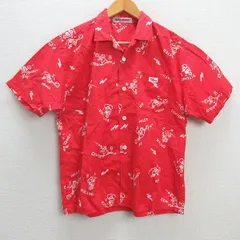 z■ミキハウス/MIKIHOUSE オープンカラー半袖シャツ【M】赤/men's/9【中古】■