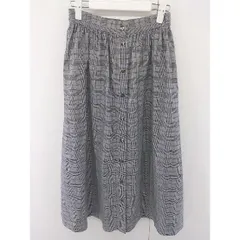 ◇ LOWRYS FARM ローリーズファーム チェック 膝下丈 フレア スカート サイズF グレー ブラック ホワイト レディース  【中古】 【1206080002555】