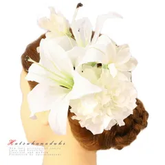 髪飾り 成人式 振袖 袴 浴衣 夏祭り 花火大会 2点セット 白 リボン ヘアアクセ かんざし 成人式 結婚式 卒業式 結婚式 和装 FTS No.9-3997