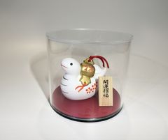 アクリル小型ケース120φサイズ（台座黒マット）色板（赤）付き