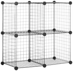 ベーシック 収納棚 4キューブワイヤー ブラック 36cmx36cmx36cm