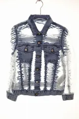 ディーゼル DIESEL DENIM LAB JACKET XS デニム チュール シアー ジャケット Gジャン シースルー 長袖 異素材 【ブランド古着ベクトル】【中古】●240914