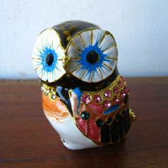 トルコ手描き陶器 動物の置き物（フクロウ） - メルカリ