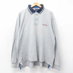 XL/古着 ラルフローレン チャップス 長袖 ブランド ポロ シャツ メンズ 90s ワンポイントロゴ 大きいサイズ コットン グレー 霜降り他 25au