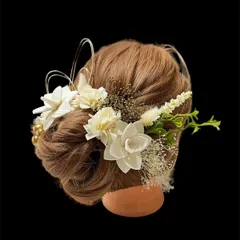 ha124 髪飾り　成人式　卒業式　結婚式　かすみ草　和装　ウェディング　ブライダル