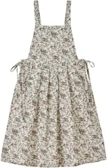 chalino 母の日 エプロン おしゃれ レディース お尻が隠れる 可愛い 撥水 オシャレエプロン 花柄 エプロンドレス( 小花柄（白）,  Free Size)