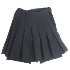 【極美品】コムデギャルソンコムデギャルソン プリーツブラックリネンスカート ゴム COMME des GARCONS コムデギャルソンCOMME ウールギャバフロント
