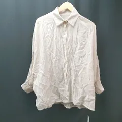 ◇ ◎ ●未使用● GRL グレイル ボタン 薄手 透け感 シンプル オシャレ 五分袖 シャツ サイズF ブラウン レディース E  【1309250037248】