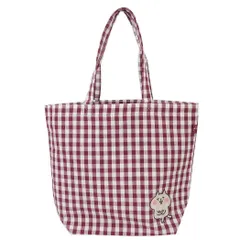 【メール便】カナヘイの小動物 手提げかばん トートバッグ大 チェックシリーズ ねーねーねこ ワタナベ 大容量 キャラクター グッズ 