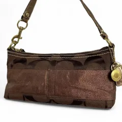 美品 COACH コーチ ショルダーバッグ ワンショルダー 肩かけ シグネチャー ブラウン