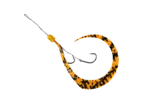 JACKALL ビンビンフック 無双 ネクタイ フックセット BINBIN HOOK MUSO NECKTIE HOOK SET シマシマオレンジゴールドラメ 2本鈎 #8 PTFEアーマー プロスペックメタル マスターカーリー 鯛 タイラバ タイジグ