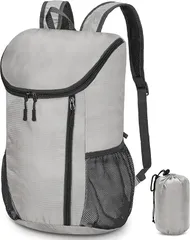ZOMAKE 折りたたみリュック 20L 軽量 コンパクト 小型 アウトドアバック 防水 バックパック エコリュック 携帯リュック 登山用 キャンプ 旅行 スポーツ 防災 自転車 通学 通勤 買い物 男女兼用( グレー)