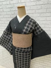 単衣　着物　刺繍【10078973-1】　綿着物　仕立て上がり44000円の品です　新品