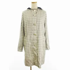 マッキントッシュ MACKINTOSH 美品 リバーシフルジャケット ロングパーカー ミドル丈 フード ナイロン チェック 紺 ネイビー グレー 40のサムネイル
