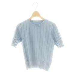 FOXEY - フォクシー 41263 半袖ニット カットソー リブ 38 青 ■OS フォクシー FOXEY 41263 半袖ニット カットソー リブ 38 青 /MI