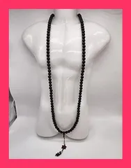 【スタッフおすすめ！】[deaizaka.biz] 数珠 ネックレス 大玉 直径1.5cm 108珠 長さ160cm 黒色 木製 ローズウッド メンズ レディース 首飾り 贈り物 ファッション 小道具 首掛け数珠