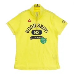 サイズ：L LECOQ GOLF ルコックゴルフ  ハーフジップ 半袖Tシャツ  イエロー系 [240101205867]# ゴルフウェア レディース ストスト