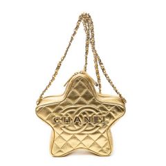 CHANEL シャネル スターチェーンクロスボディ 金 キルティングラムスキンレザー A