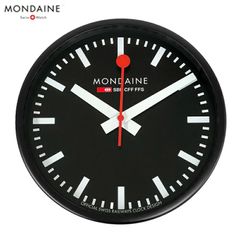 モンディーン MONDAINE ウォール クロック Wall Clock 掛け時計 A990.CLOCK.64SBB 25cm ブラック 並行輸入品