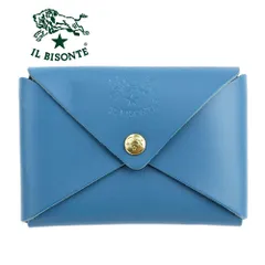 イルビゾンテ カードケース IL BISONTE 名刺ケース SCC031 PG0001 BL312B BLUE DENIM ブルーデニム パスケース IDカード ICカード 定期ケース 小銭入れ コイン
