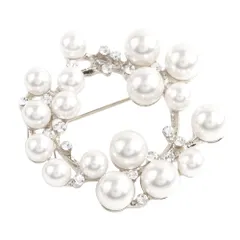 【シルバー×ワンサイズ】[Cream dot. クリームドット公式] ブローチ フォーマル 卒業式 卒園式 入学式 入園式 セレモニー ママスーツ パール キュービックジルコニア ピン 華やか 大人 上品  