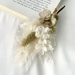 ドライフラワー ミニスワッグ29 /  Sサイズ花束 / ホワイト×ニュアンスピンク系 / プリザーブドフラワー ミニブーケ / 撮影小物 / フラワーギフト / ガーランド / フラワーインテリア