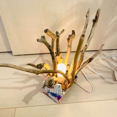 大工よ、屋根の梁を高く上げよ　流木アート　インテリア　LED間接照明