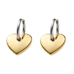 【ミックスゴールド × ピアス】[Cream dot. クリームドット公式] ピアス レディースステンレス製 フープ 金属アレルギー つけっぱなし サージカルステンレス フープ 中折れ キャッチレス 2way ハート メタル 取り外し 大人