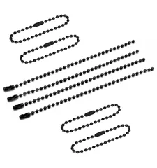 ボールチェーン キーホルダー アクセサリー ハンドメイド DIY 100個セット NYANDELMO (12cm 直径2.4mm ブラック) [ブラック]