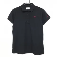 ★特価★パーリーゲイツ 半袖ポロシャツ 黒×ピンク ロゴ刺しゅう レディース 1(M) ゴルフウェア 2023年モデル PEARLY GATES