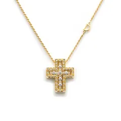 【 中古 美品 】新品仕上げ済 ダミアーニ DAMIANI 指輪 K18YG ダイヤモンド ベルエポック クロス ネックレス 20079804 イエローゴールド 十字架 18金 750 レディース メンズ ユニセックス 金