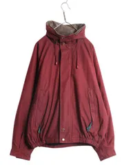 【お得なクーポン配布中!】 90s ノーティカ 中綿 コットン ジャケット メンズ L オールド NAUTICA 襟 本革 レザー ハイネック フルジップ ブルゾン 収納 フード エンジ