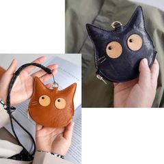 【ポーチ】送料無料 ディース メンズ ポーチ 小物入れ ネックポーチ 小銭入れ ミニ財布 財布 レザー 革 ネコ 黒猫 クロネコ アニマル 動物 おしゃれ 可愛い プレゼント ギフト キャット ネコ ねこ 猫グッズ 猫雑貨 千葉 neko goods cats