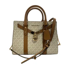 ♪1701 マイケルコース 2WAYバッグ ヌーボーハミルトン サッチェル ベージュ×ブラウン